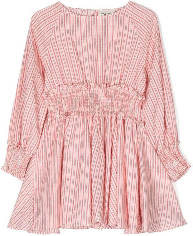 Douuod Kids Jurk met gesmockte taille Beige