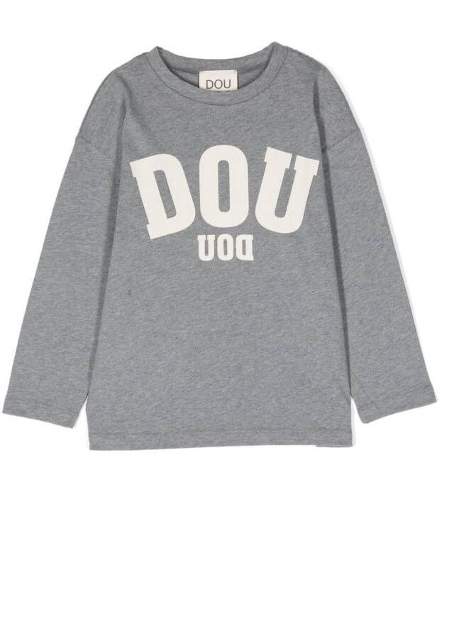 Douuod Kids T-shirt met logoprint Grijs