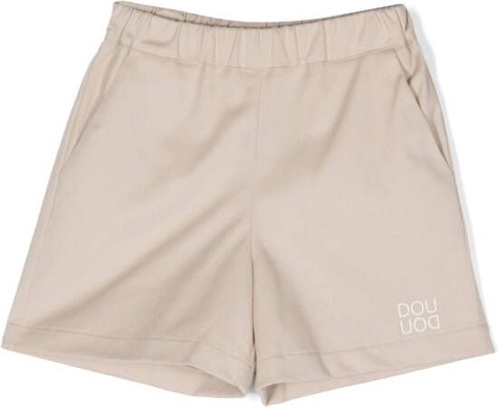 Douuod Kids Shorts met logoprint Beige