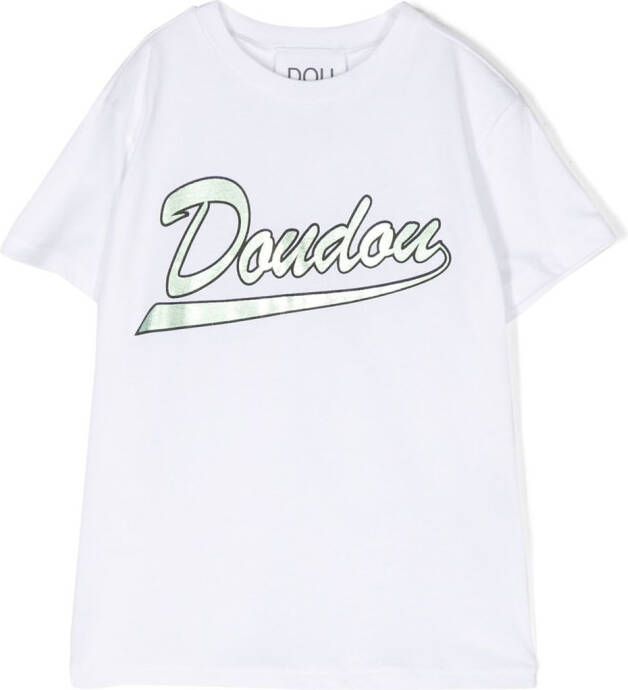 Douuod Kids T-shirt met logoprint Wit