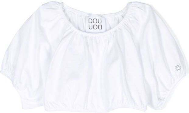 Douuod Kids Off-shoulder blouse Wit