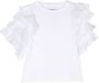 Douuod Kids T-shirt met ruches Wit - Thumbnail 1
