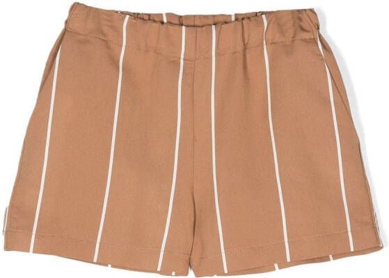 Douuod Kids Gestreepte shorts Bruin