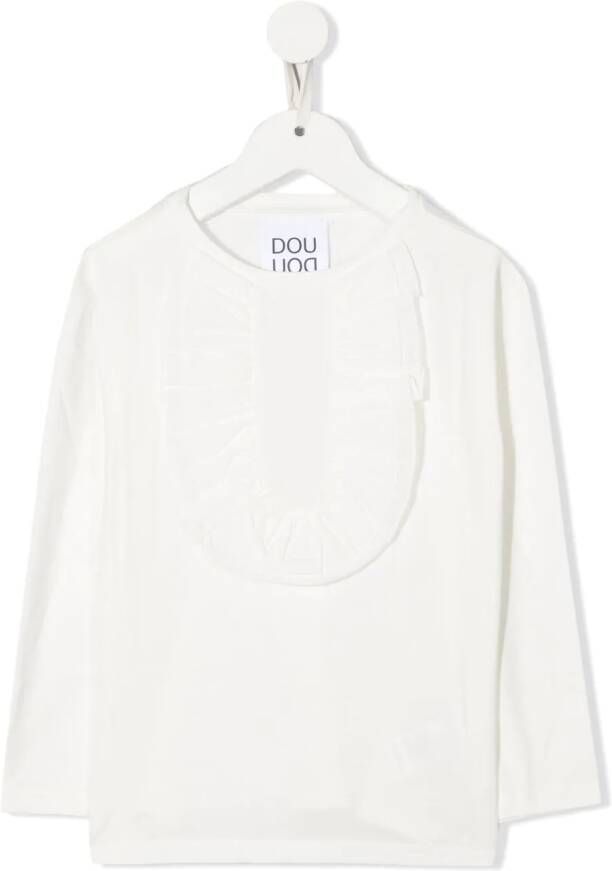 Douuod Kids T-shirt met franje detail Beige