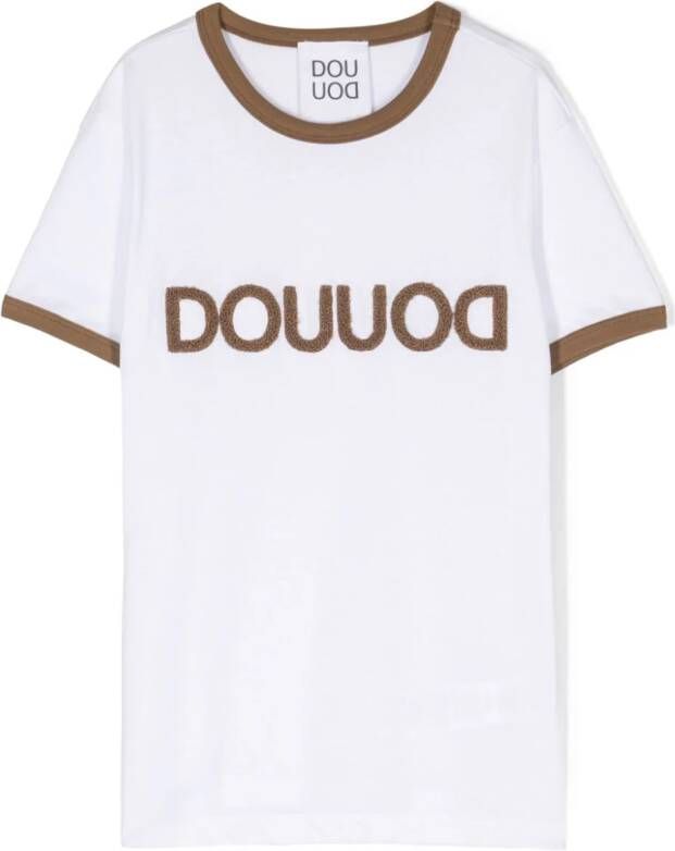 Douuod Kids T-shirt met logopatch Wit