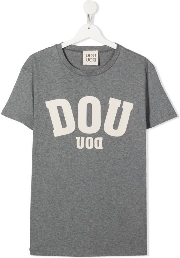 Douuod Kids T-shirt met logoprint Grijs