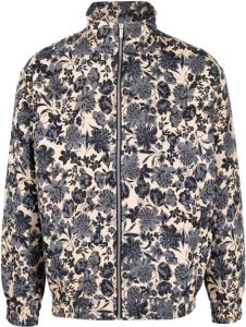 Drôle De Monsieur floral-print zip-up jacketl Blauw