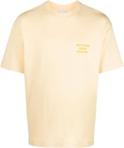 Drôle De Monsieur slogan-print cotton T-shirt Geel