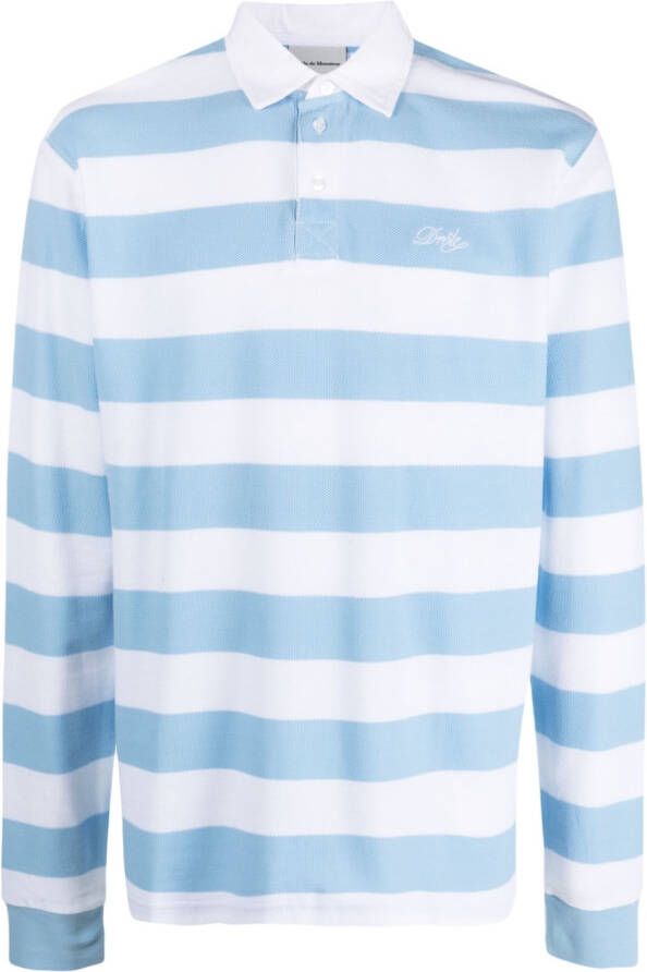 Drôle De Monsieur Gestreept poloshirt Blauw