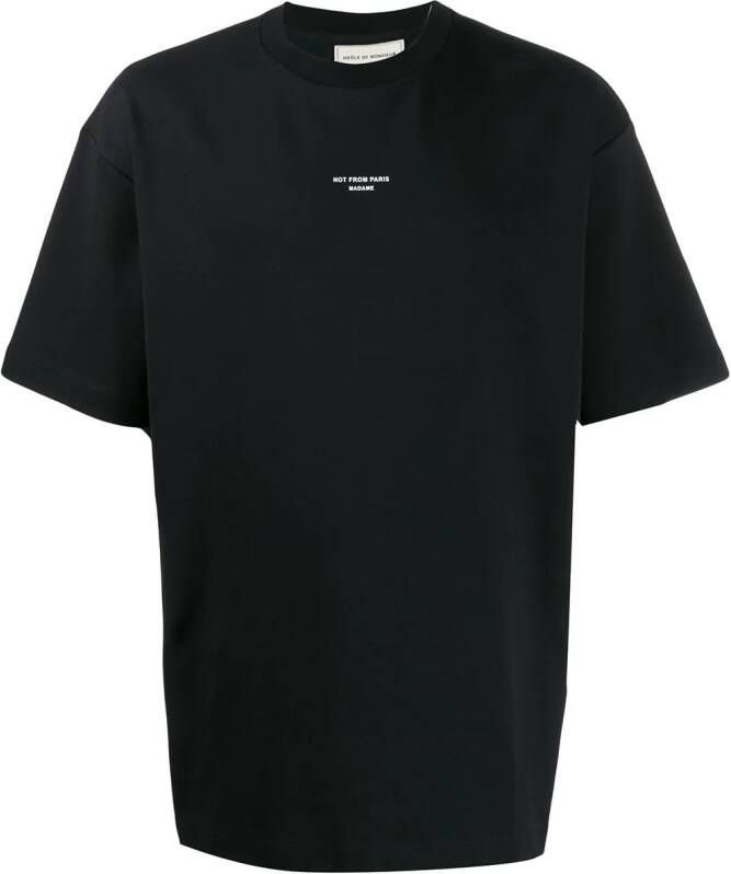 Drôle De Monsieur T-shirt met logoprint Zwart