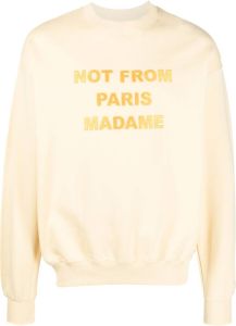 Drôle De Monsieur text-print cotton sweatshirt Geel