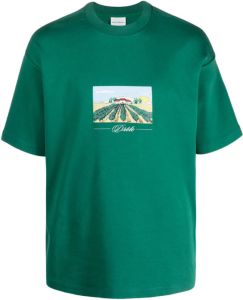 Drôle De Monsieur vineyard-print cotton T-shirt Groen