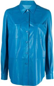 Drome Leren blouse Blauw