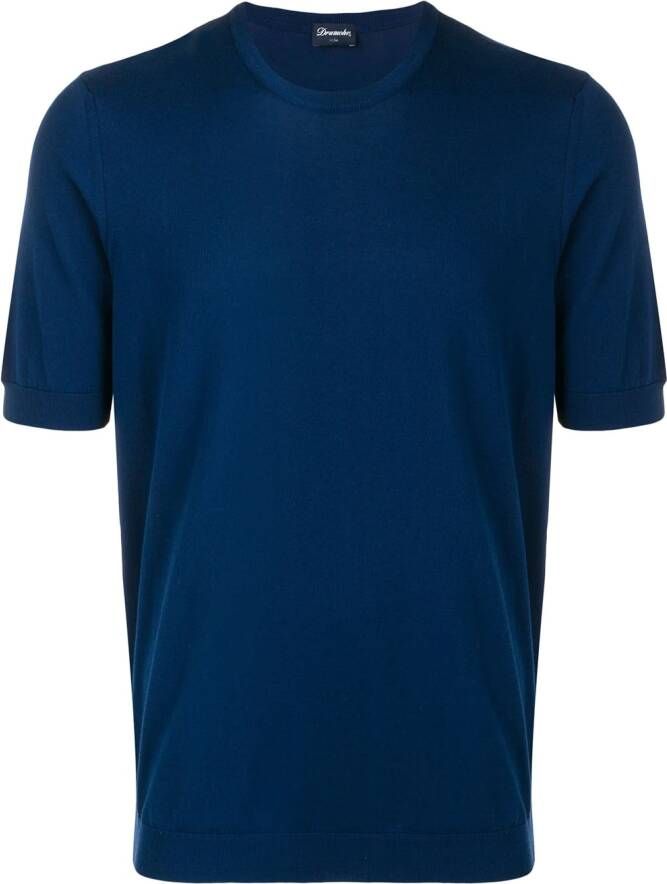 Drumohr Basic T-shirt Blauw