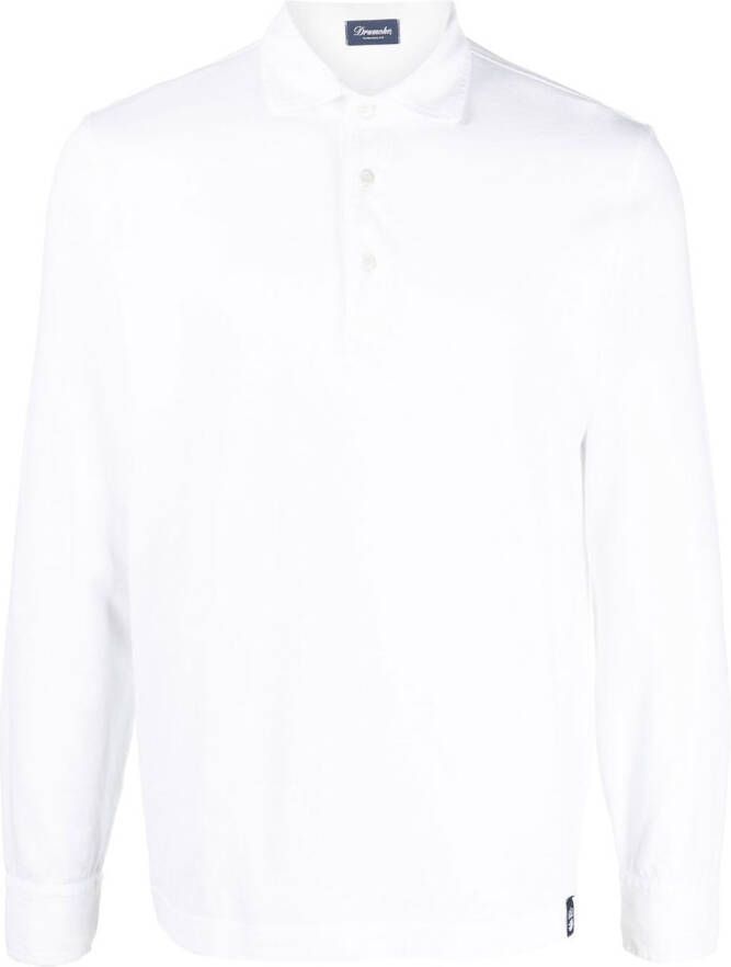 Drumohr Katoenen poloshirt Wit