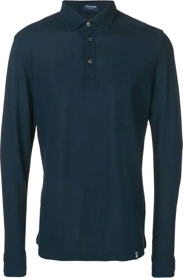 Drumohr Poloshirt met lange mouwen Blauw
