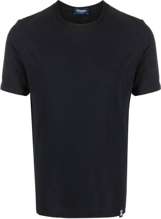 Drumohr T-shirt met logopatch Zwart