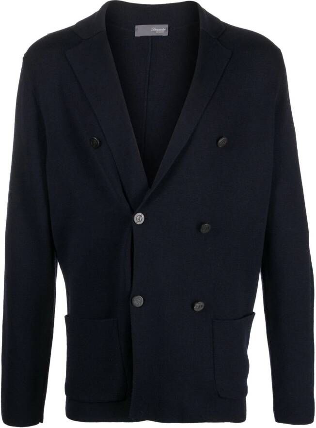 Drumohr Vest met dubbele rij knopen Blauw