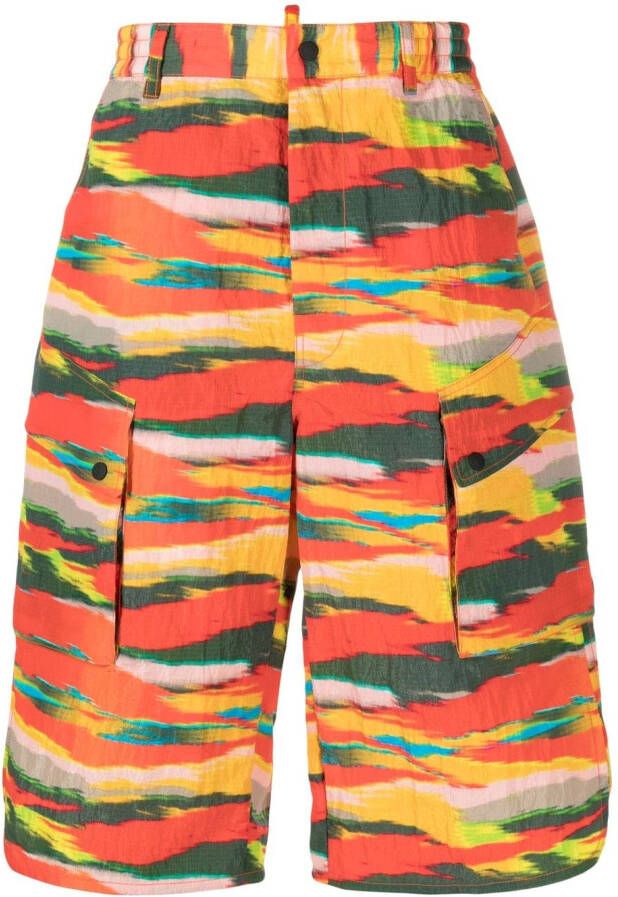 Dsquared2 Shorts met abstracte print Oranje