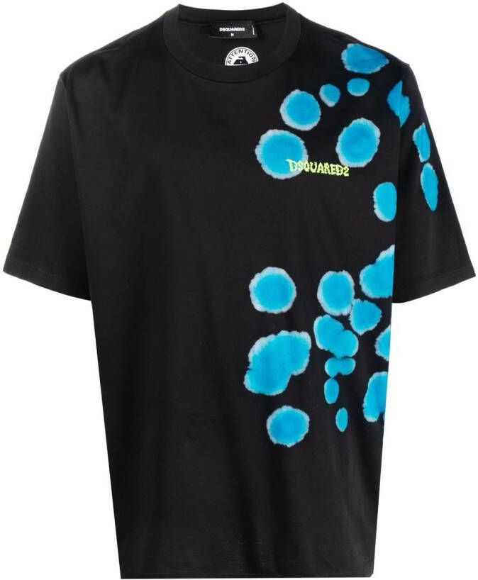 DSQUARED2 T-shirt met abstracte print Zwart