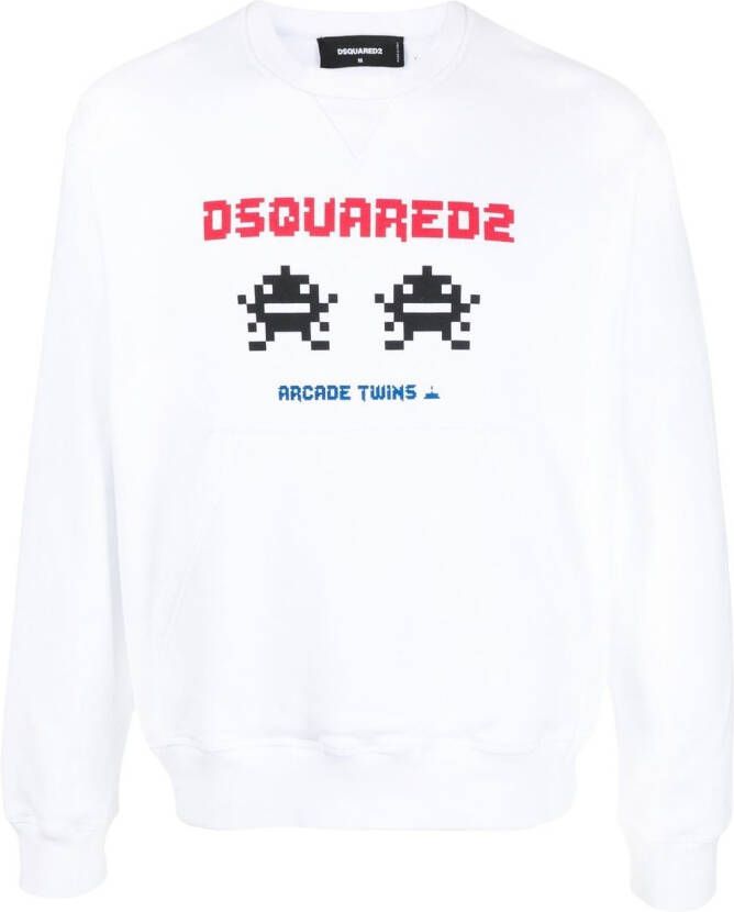 DSQUARED2 Arcade Twins-print sweatshirt Wit