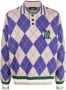 Dsquared2 argyle check polo collar jumper Paars - Thumbnail 1