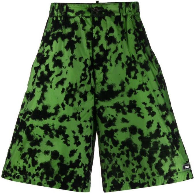 Dsquared2 Bermuda shorts met camouflageprint Groen