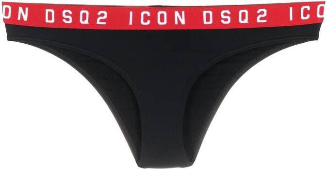 Dsquared2 Bikinislip met logo tailleband Zwart