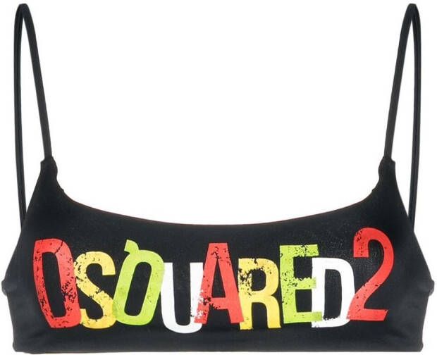 Dsquared2 Bikinitop met logo Zwart