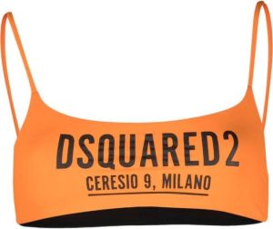 Dsquared2 Bikinitop met logoprint Oranje