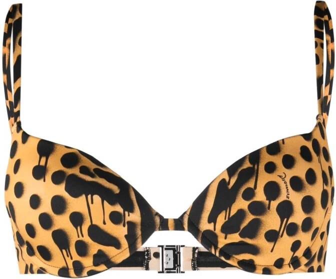 DSQUARED2 Bikinitop met luipaardprint Zwart