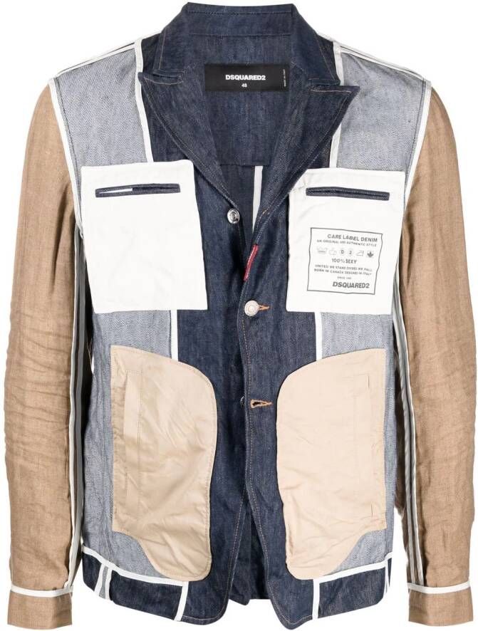 Dsquared2 Blazer met patchwork Blauw