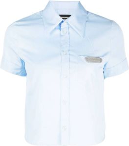 Dsquared2 Blouse met logoplakkaat Blauw