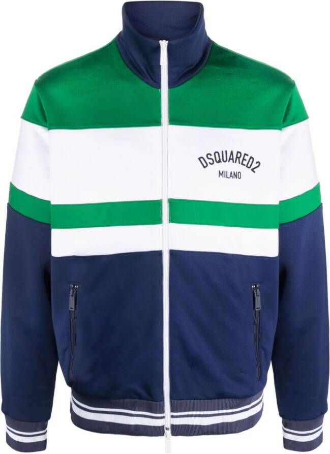 DSQUARED2 Bomberjack met colourblocking Groen