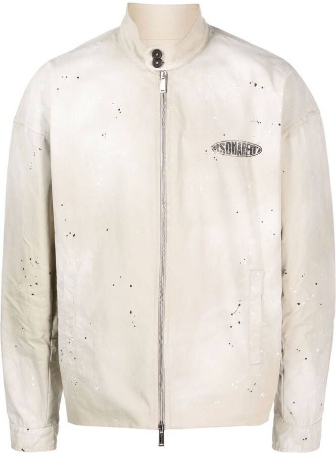 Dsquared2 Bomberjack met logoprint Beige