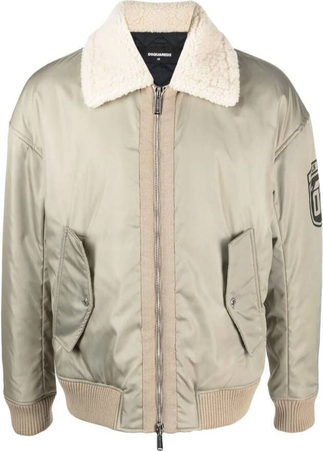DSQUARED2 Bomberjack met logoprint Groen