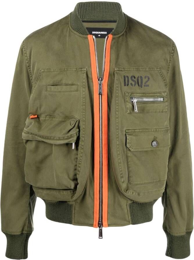 Dsquared2 Bomberjack met logoprint Groen