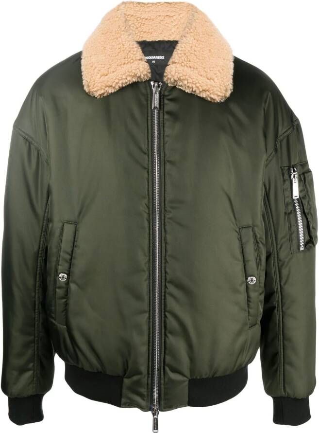 DSQUARED2 Bomberjack met rits Groen