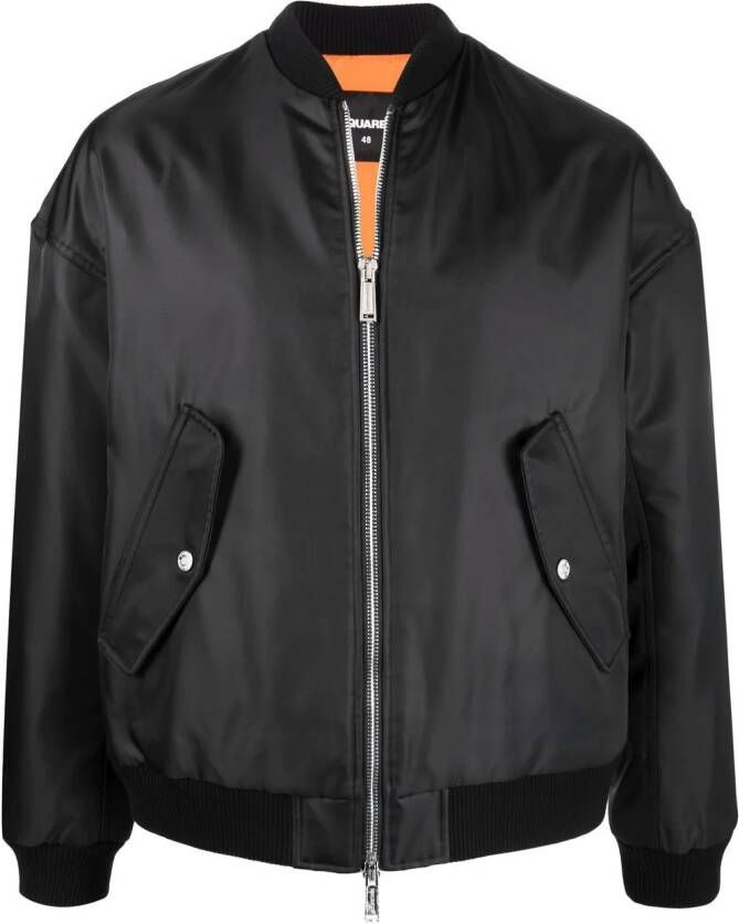 DSQUARED2 Bomberjack met tekst Zwart