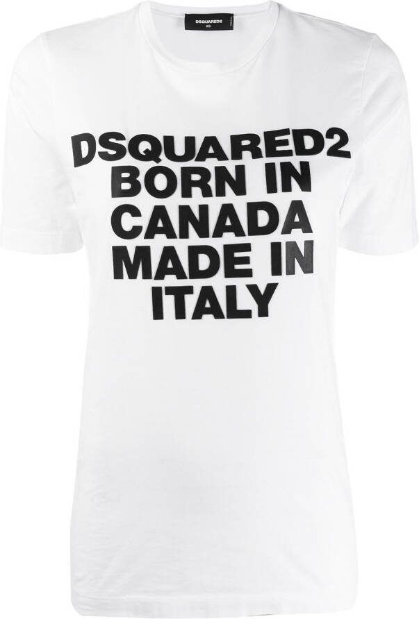 DSQUARED2 Born In Canada T-shirt Wit