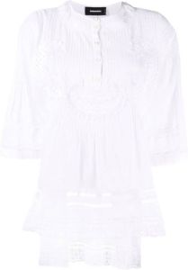 Dsquared2 Broderie anglaise blouse Wit