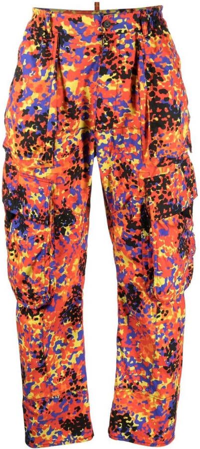 DSQUARED2 Broek met abstracte print Geel