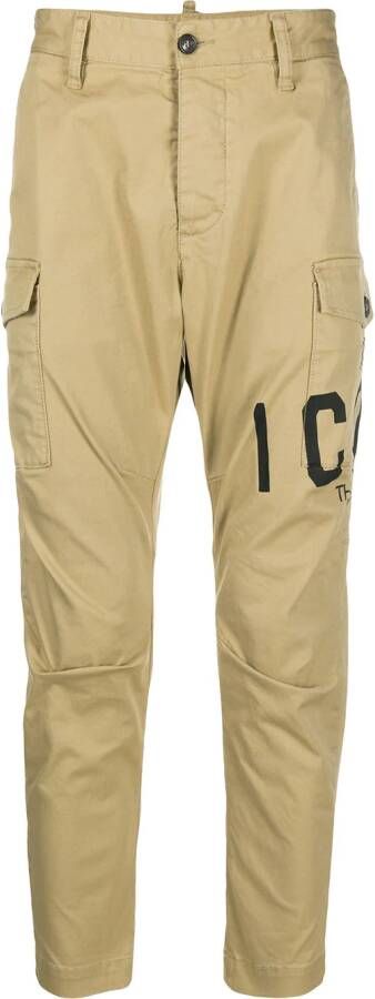 Dsquared2 Broek met logoprint Beige