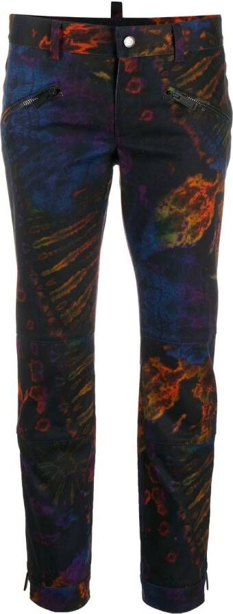 DSQUARED2 Broek met tie dye Paars