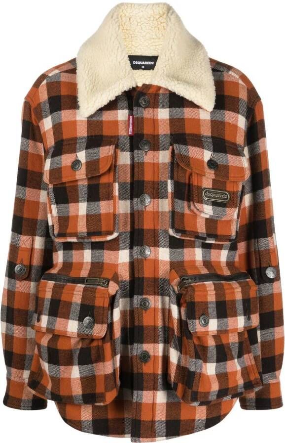 Dsquared2 check-pattern jacket Oranje