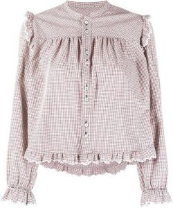 Dsquared2 check-pattern ruffled blouse Rood