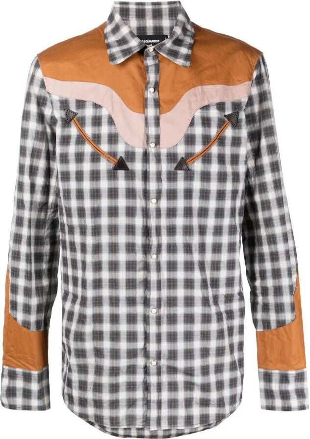 Dsquared2 check-print Western-style shirt Grijs