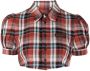 Dsquared2 checked puff-sleeve shirt Rood - Thumbnail 1