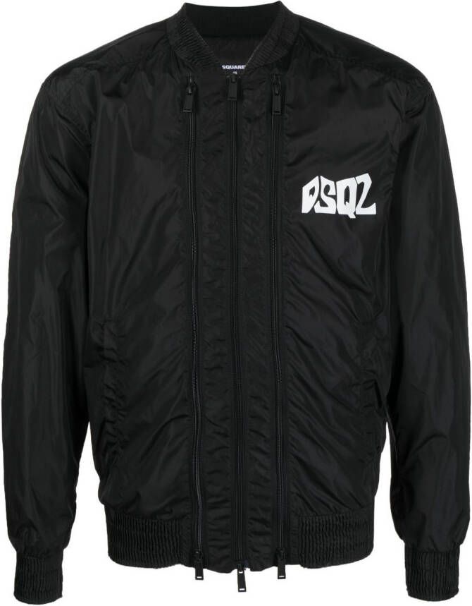 Dsquared2 Bomberjack met logoprint Zwart
