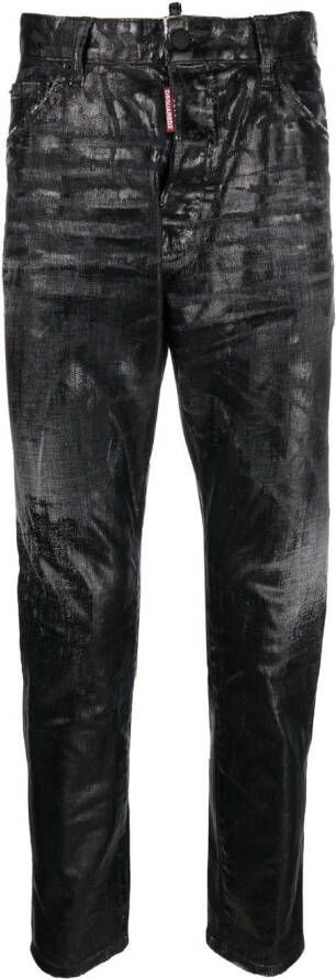DSQUARED2 coated-finish slim-fit jeans Zwart
